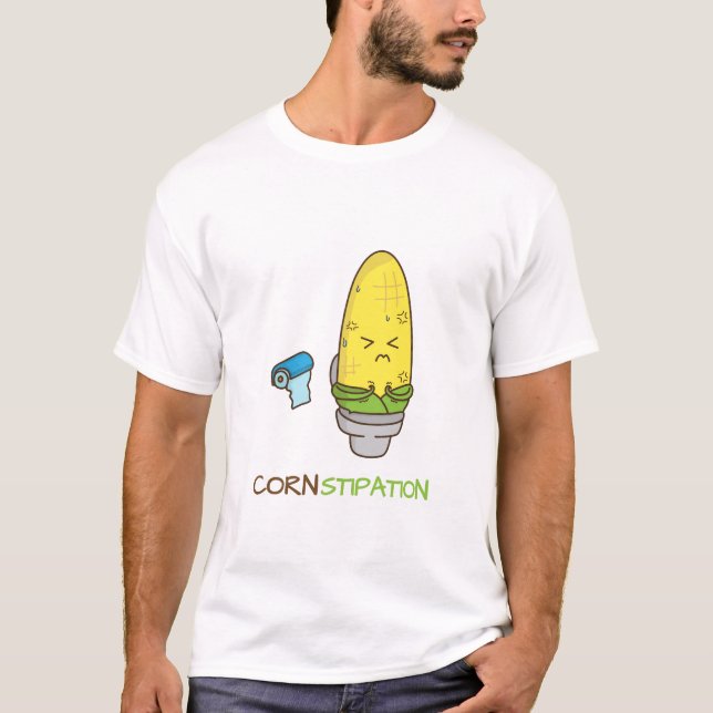 T-shirt Constipation de maïs dans l'humour de Punny de (Devant)