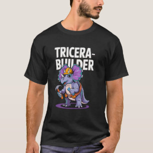 T-shirt Constructeur De Dinosaures Cute, Tricératops Fun C