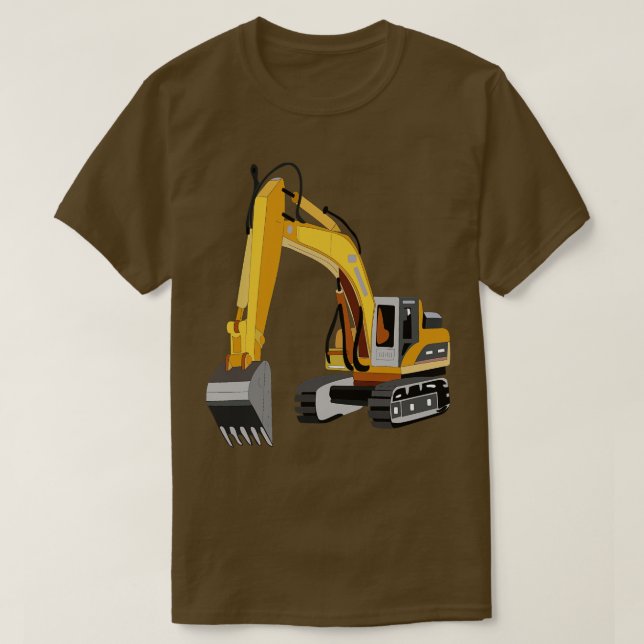 T-shirt Construction Camion Backhoe Grue Claw (Design devant)