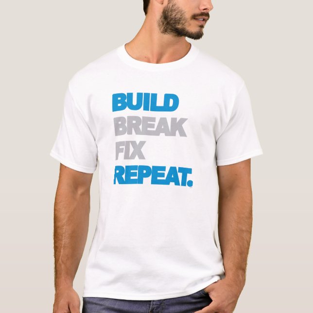 T-shirt Construction, coupure, difficulté, répétition (Devant)