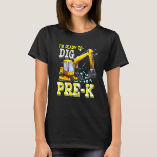 T-shirt Construction de l'excavatrice pré-K Retour à l'équ