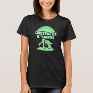 T-shirt Construction Est Un Travailleur De Site De Travail