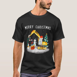T-shirt Construction Excavateur Ornements de Noël Drôle T