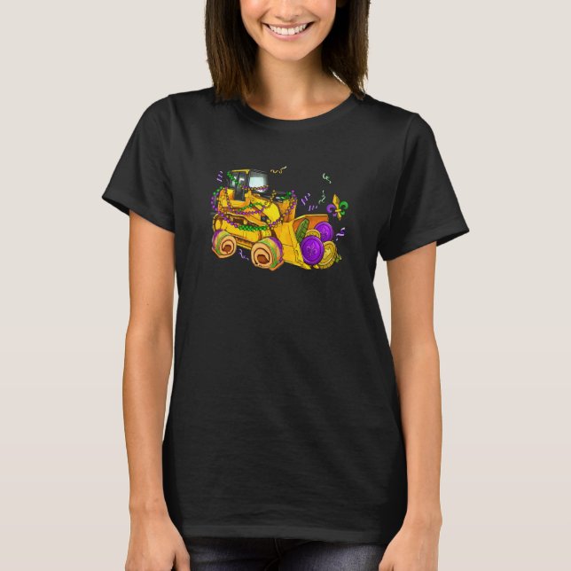 T-shirt Construction Vehicle Mardi Gras Toddlers Boys (Devant)