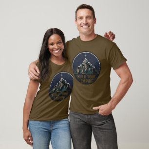 T-shirt Construire Empire Mountain Motivation Unisex T-Shi