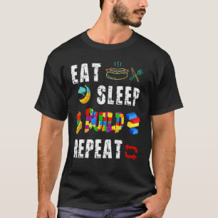 T-shirt Construire en veille à manger Blocs de répétition 