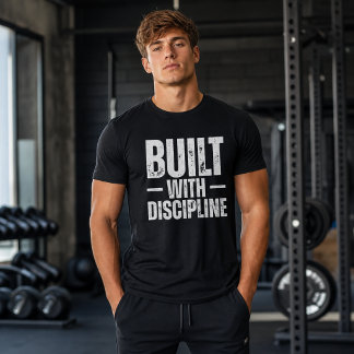 T-shirt Construit avec une Discipline Motivation de Gym Te