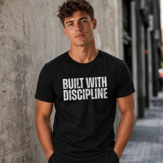 T-shirt Construit avec une Discipline Motivation de Gym Te