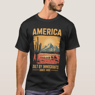 T-shirt Construit par les immigrés 1492 soutien aux réfugi