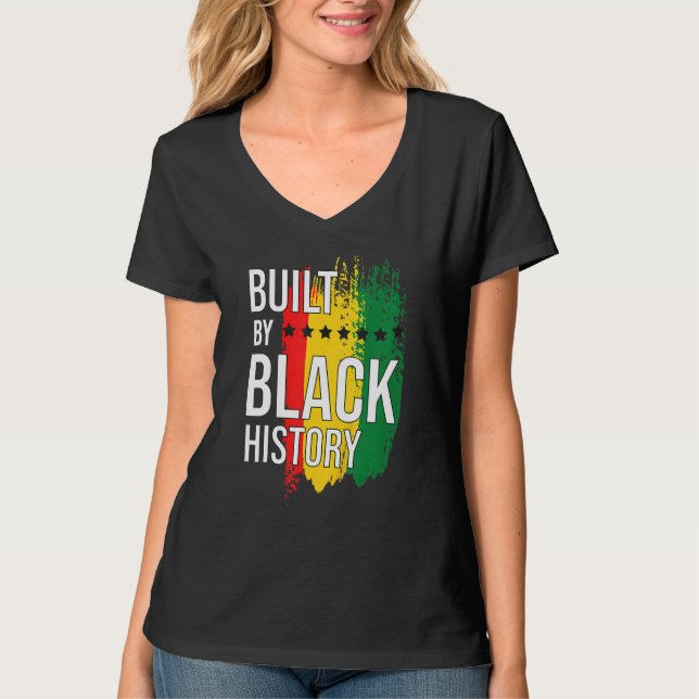 T-shirt Construit par l'histoire noire Noir Noir Noir (Devant)