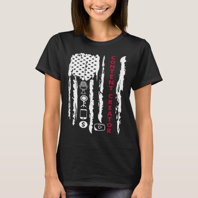 T-shirt Content Creator blogger vlogger influencer America (Devant)