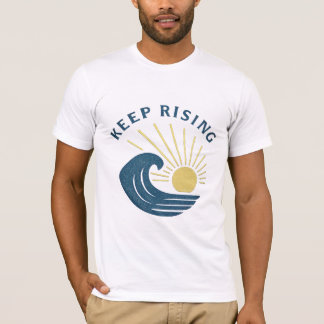 T-shirt Continuez à se lever Rétro Vague Soleil Tee