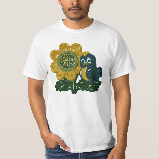 T-shirt Continuez à sourire - la chemise des hommes (Devant)