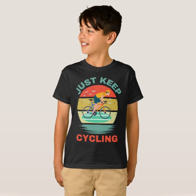 T-SHIRT CONTINUEZ JUSTE À FAIRE DU CYCLISME (Devant entier)
