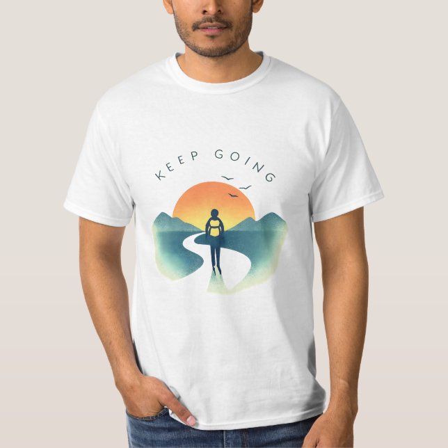 T-shirt Continuez Vintage Voyage sur la route Tee (Devant)