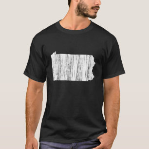 T-shirt Contour affligé d'état de la Pennsylvanie