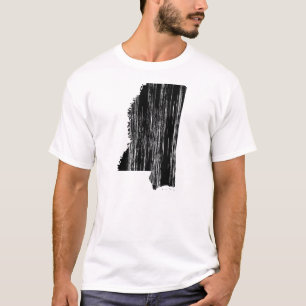 T-shirt Contour affligé d'état du Mississippi