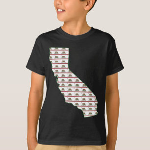 T-shirt Contour de drapeau de la Californie