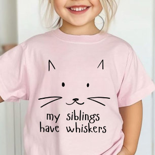 T-shirt Contour de la face de chat mange minimaliste