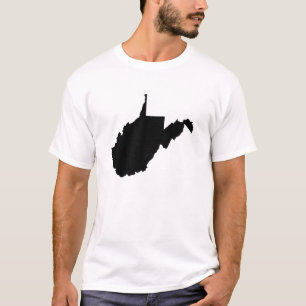 T-shirt Contour d'état de la Virginie Occidentale