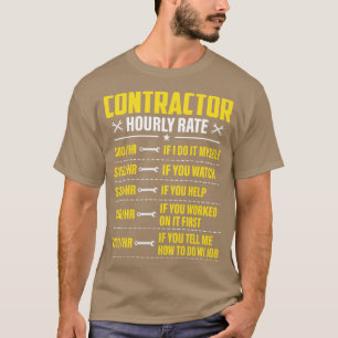 T-shirt Contractant Taux horaire Fête de la main-d'oeuvre