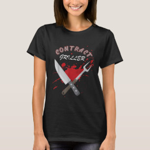 T-shirt Contrat Griller Funny Grill Barbecue Barbecue Chem