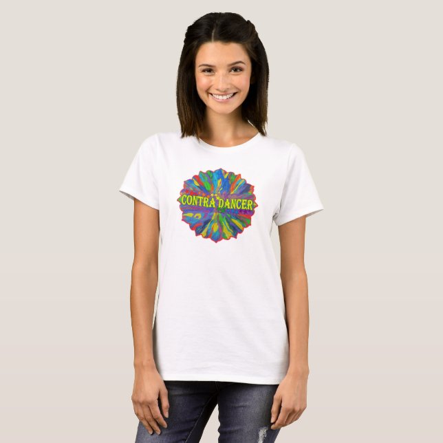 T-shirt Contre le mandala de danseur (Devant entier)