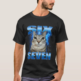 T-shirt Contrefaçon de chat Six Seven