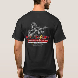 T-shirt Contrôle de combat. Vendredi RED. Portez du rouge.