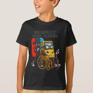 T-shirt Contrôle de jeu Respectez vos aînés Rétro drôle de