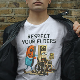 T-shirt Contrôle de jeu rétro drôle de respect de vos aîné