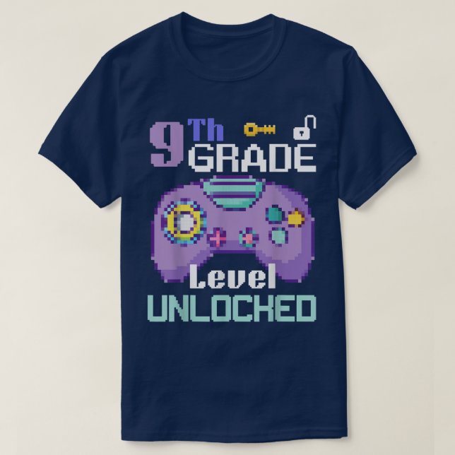 T-shirt Contrôle de pôle de jeu vidéo déverrouillé de 9e c (Design devant)