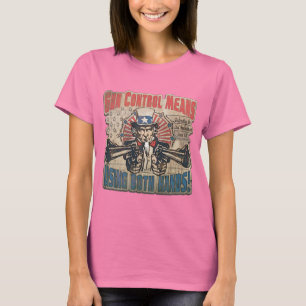 T-shirt Contrôle Des Armes À Feu Signifie Deux Mains Rétro
