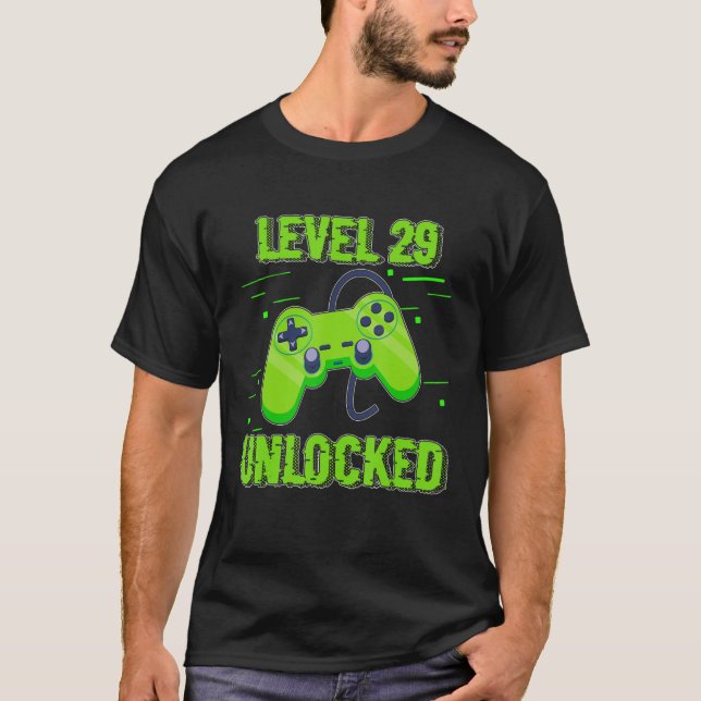 T-shirt Contrôle des jeux vidéo déverrouillés de niveau 29 (Devant)