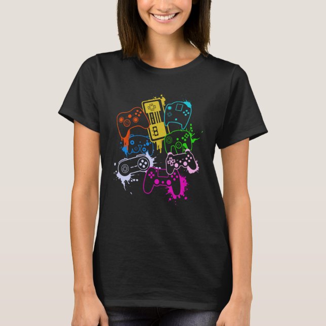 T-shirt Contrôler toutes les choses contrôleur de jeu vidé (Devant)