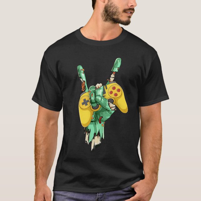 T-shirt Contrôleur de jeu à main fixe Zombie (Devant)