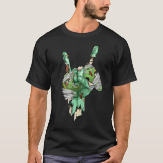 T-shirt Contrôleur de jeu de momie à main de roche Zombie