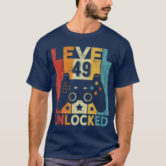 T-shirt Contrôleur de jeu débloqué niveau 49 49e anniversa