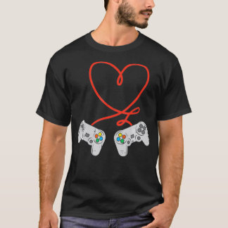 T-shirt Contrôleur de jeu Heart Mens Valentines Jour Joueu