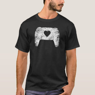 T-shirt Contrôleur de jeu vidéo détendu Heart Gamer Valen