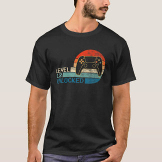 T-shirt Contrôleur de jeu vidéo déverrouillé niveau 12 Ann