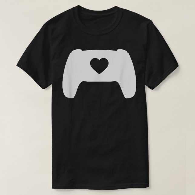 T-shirt Contrôleur de jeu vidéo Heart Gamer Valentine's Da (Design devant)
