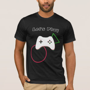 T-shirt Contrôleur de jeu vidéo, Let's Play, Red & Green A