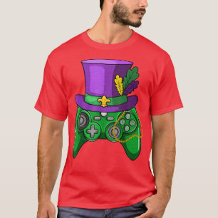 T-shirt Contrôleur de jeu vidéo Mardi Gras Chapeau de bouf