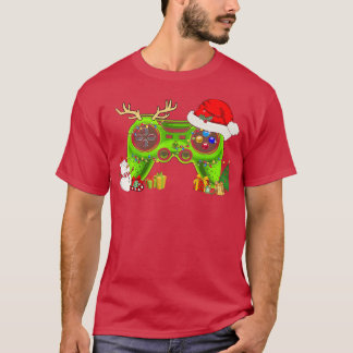 T-shirt Contrôleur de jeu vidéo Noël Santa Hat Garçons Enf