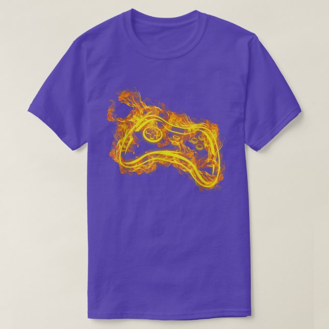 T-shirt Contrôleur De Jeu Vidéo Sur Le Jeu Vidéo Fire  (Design devant)