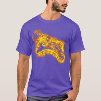 T-shirt Contrôleur De Jeu Vidéo Sur Le Jeu Vidéo Fire 
