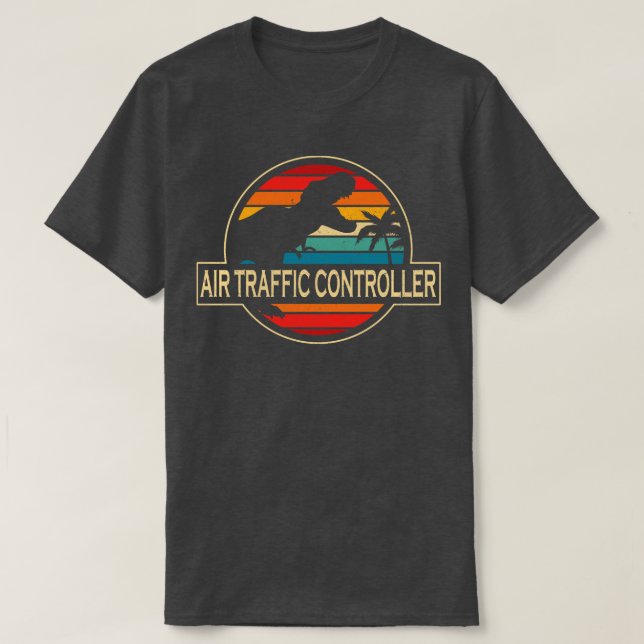 T-shirt Contrôleur de la circulation aérienne Dinosaur (Design devant)