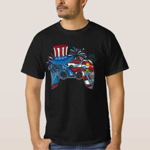 T-shirt Contrôleur Gamepad USA American Flag Jeu vidéo 4t