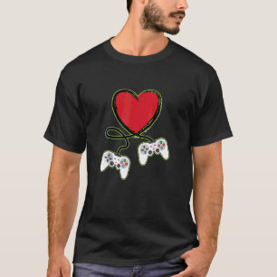T-shirt Contrôleur Heart Video Gamer Mens Valentines Jour